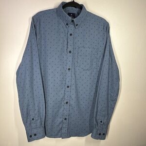 Ben Sherman Men Shirt Small Long Sleeve Button Down Front Pocket Blue
